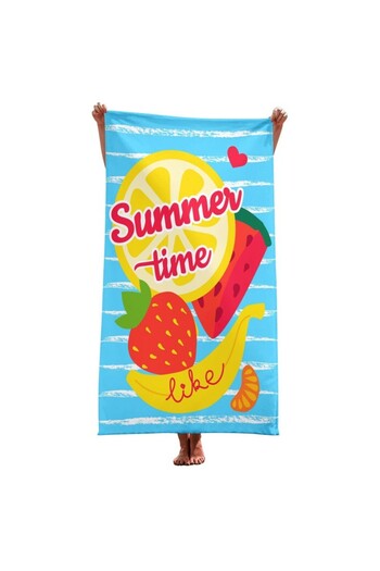 ECARLA Beach towel, rectangular, 150x70 cm, multicolor fruit pattern, SUMMER TIME, REC54WZ6