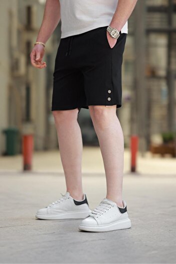 Madmext Black Basic Men's Shorts E6567
