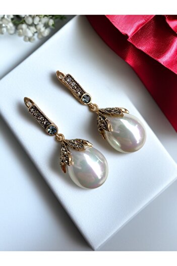 FAYRA ACCESSORIES Zirkon Taşlı Mayorka Inci Küpe