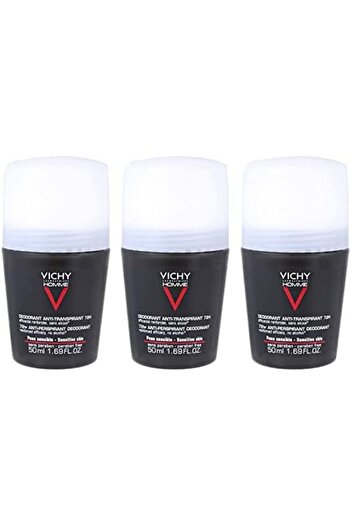 Vichy Vichy Homme Men 72H Antiperspirant Deodorant - Set of 3, 50 ml