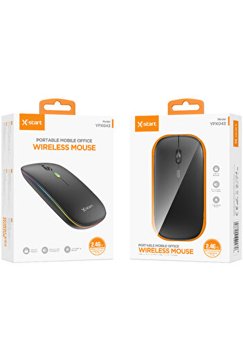 REDz Accessories X-START YPX043 Mouse, 2.4G Connection, USB, 1000 DPI, RGB Light, Ergonomic, Black