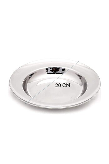 Melrich Stainless Steel Deep Soup Plate 6 Pcs - Thick Glossy 20 Cm