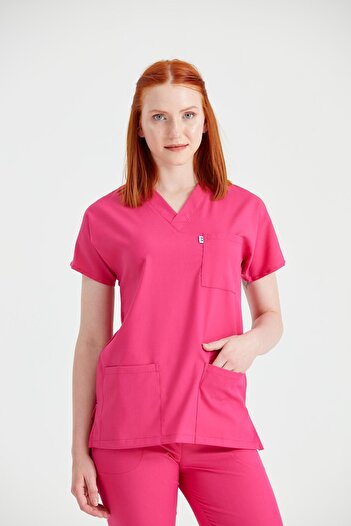 DEMOTEKS Fuchsia Pink Elastane Medical Suit, For Women - Classic Flex Model