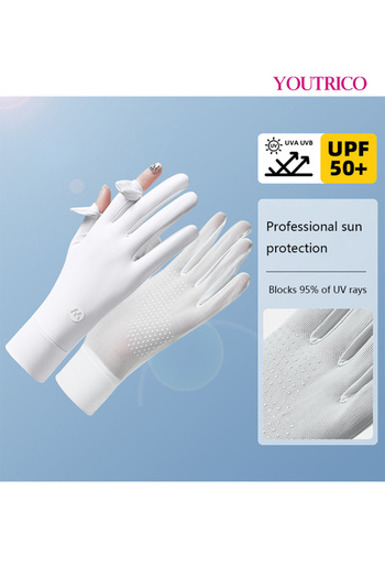 Youtrico Sun Protection Gloves Summer Cycling Fingerless Gloves For Driving Spf50 High Protection
