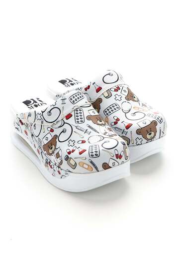 DRMOON Light Grey Teddy Light Grey Orthopedic Medical Clogs - Hospital Women Doctor Nurse Airmax-36
