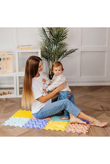 ORTOTO Orthopedic, sensory mat, puzzle set, 8 pieces with different textures, Sensory&Calm Pastel Set