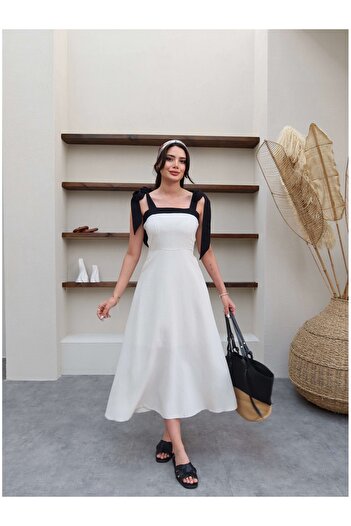 ESRAHELVACI Shoulder Tie Linen Dress
