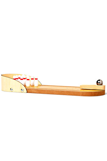 Binbirreyon Wooden Mini Bowling Game Tabletop Bowling Set 30cm Pc436