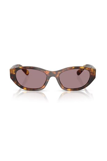 Miu Miu A03S 14L20I 53 Women's Geometric Melted Brown Bone Sunglasses