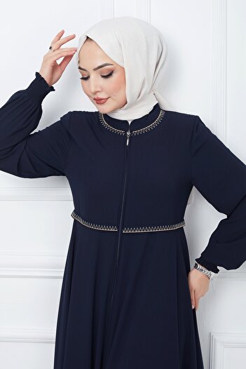 InStyle Κεντημένο Mevlana Fabric Ferace - Navy Blue