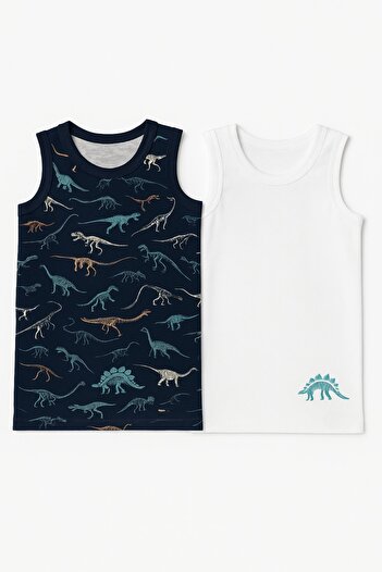 Katia&Bony Katiya&Bony Boy's Tank Top with Dinazour Print
