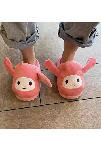 synshop My Melody Melody Sanrio Home Slippers Παντόφλες Παιδικές Εφηβικές Μαλακές βελούδινες Αφράτες Άνετες Φαρδιά