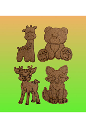 MODAT Wooden DIY Safari Animals Painting Set Educational Montessori Children's Development Toy 9 Pieces