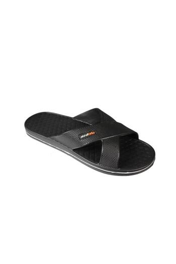 Yaz Kış Ayakkabı Yazkiş Men's Black Navy Blue Cross Banded 46-47 Large Size Pool Sea Garden Slippers