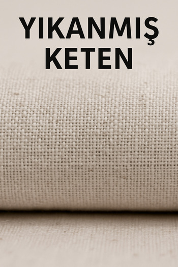 Morlay 10 Metre Yıkanmış Ham Naturel Keten Kumaş - 235 cm En - Organik - Doğal - Punch - Döşemelik Kumaş