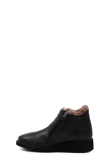 FAST STEP Women's Thick Sole Boots - Genuine Leather and Fur 411Kza707