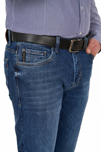 PİTBULL Men's jeans, faded look, Pitbull, indigo blue