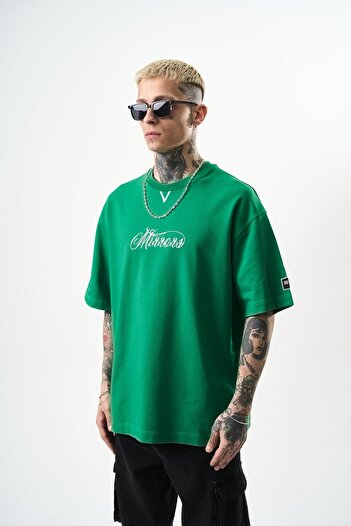 Respire Чоловіча вишита футболка Oversize з дзеркальним ефектом Benetton