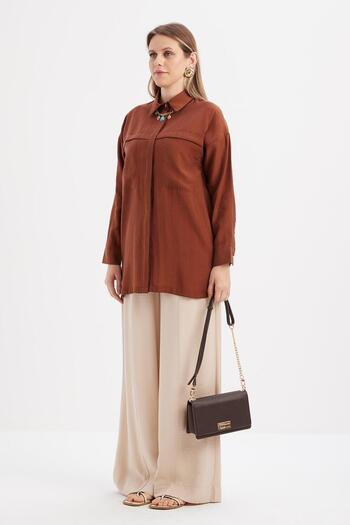 ALLDAY Women's Pocket Hidden Placket Shirt Tunic S51326A0