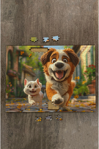 kutuTR Ahşap Puzzle 30x40 cm Ebadında 120 parça M10