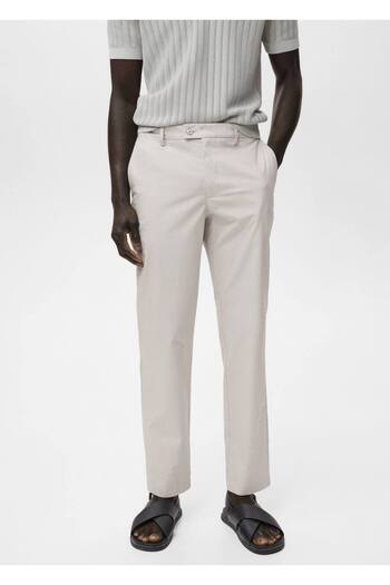 MANGO Man Παντελόνι slim fit από 100% βαμβάκι