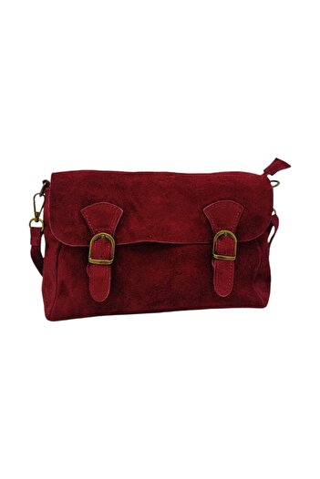 EVoStyle Belle Monique TR339 Women's Bag, Natural Suede Leather, Bourdeaux Color, 25cm x 17cm x 8cm