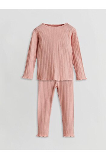 LC Waikiki Crew Neck Long Sleeve Basic Baby Girl Pajama Set (S5)