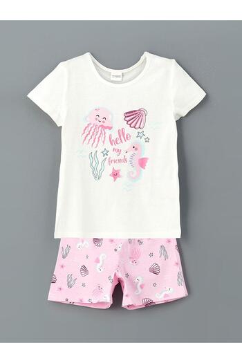 LC Waikiki Printed Girl's T-Shirt and Shorts 2 Pcs (S5)