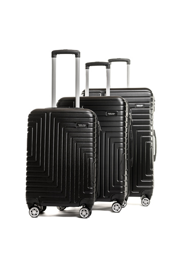 Travel POLO Trolley Set, TRAVEL POLO, ABS, A1004, Black, 3 pieces of suitcases with sizes, S-M-L