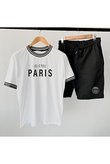 viperkombin Ribbed Paris T-Shirt and Shorts Set 2-Piece Combination