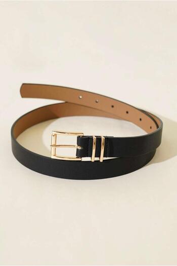 Desre Moda 2-Piece Gold Buckle Bridged Women's Belt Trouser Belt Dress Belt Shirt Belt Coat Belt