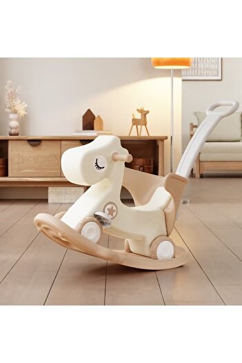 FULLJOY Rocking Horse with Backrest for Toddlers with Detachable Balance Board and Footrest 3 in 1.FJY-2lD033