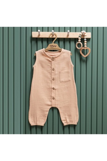 Tiffany Baby Baby Muslin Theme Long Undershirt Jumpsuit 26024