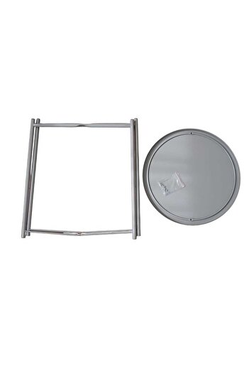 BUNCA Rust and Water Resistant Round Side Table, Grey Color Bedside Table for Living Room and Bedroom