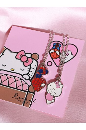 Reorah Collection Hello Kitty-Spider-Man Çift Kolyesi