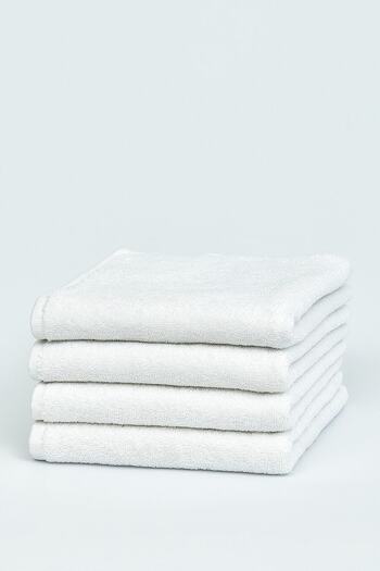 Gön Ev Tekstili White Hotel Towel 6 Pieces, 200 Gram Hand Towel, 100% Cotton 1stQuality 50x90 cm for Home and Hotel