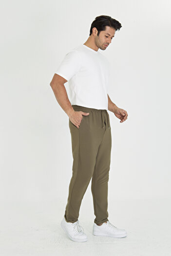 ZİNOX Erkek Bel Lastikli Bağcıklı Duble Paça Slim Fit Jogger Pantolon