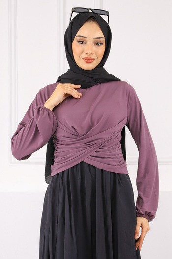 İmajButik Αμμώδης μπλούζα με λεπτομέρεια από Dusty Rose Cross Drape