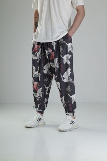 COCOPELLI Chinese Bird Patterned Pleated Half Baggy