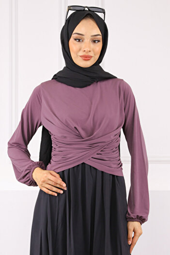 İmajButik Αμμώδης μπλούζα με λεπτομέρεια από Dusty Rose Cross Drape