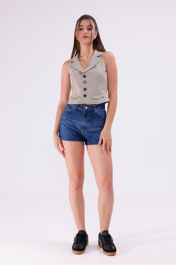 LA PANTE Stone Colored Covered Vest
