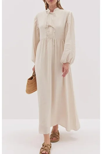 Moda Neva Φόρεμα Modal Fabric Piping Pocket