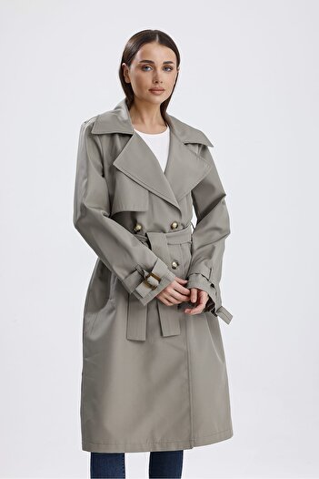Parille Mint Green Lined Trench Coat