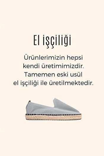Liger Unisex El Yapımı Triko Espadril GRI