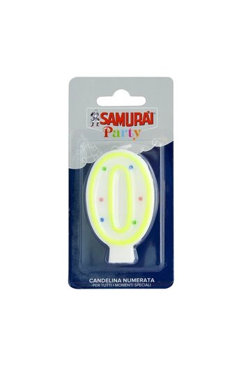 Generic Multicolored Flame Birthday Candle Number 0