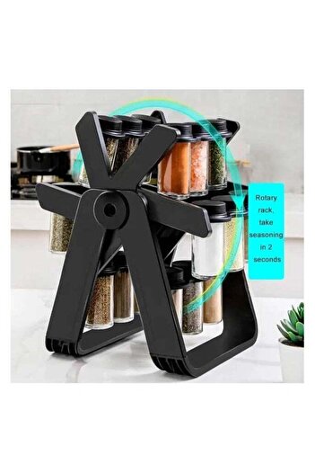 Denx 360 Rotating Spice Rack, 18PCS Jar Kitchen Spice Organizer, Seasoning Organizer Seasoning Rack Tower