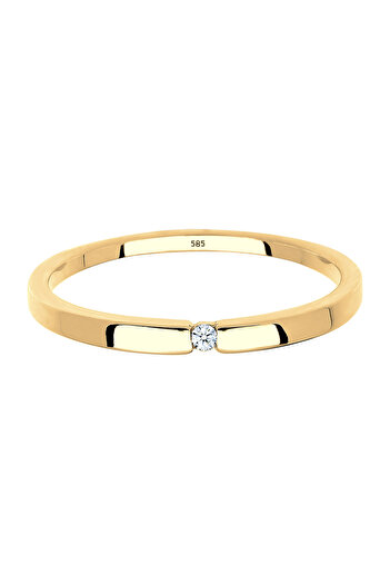 ELLI Ring Verlobung Diamanten Luxuriös 585 Gelbgold