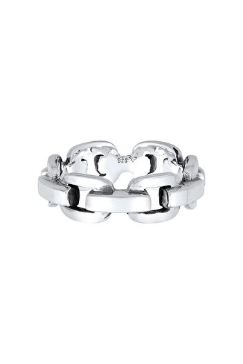 KUZZOI Ring Herren Kette Optik Robust in 925 Sterling Silber