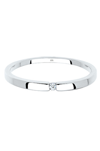 ELLI Ring Engagement Classic Elegant Diamond (0.02 ct.) 925 Sterling Silver