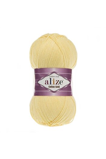 Alize Gold Cotton Light Yellow Amigurimi Hand Knitted - Lanyard 187
